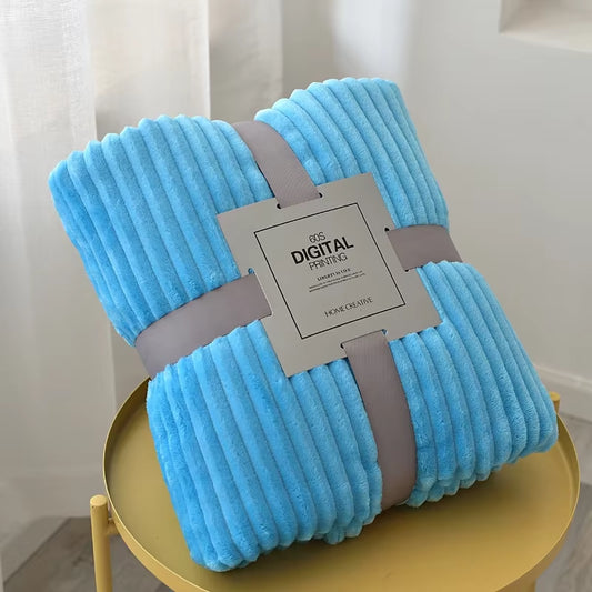 1Pc Fluffy Coral Velvet Blanket Air-Conditioned Flannel Plush Comfortable Thickened and Warm Solid Color Throw Blanket Bed Cover